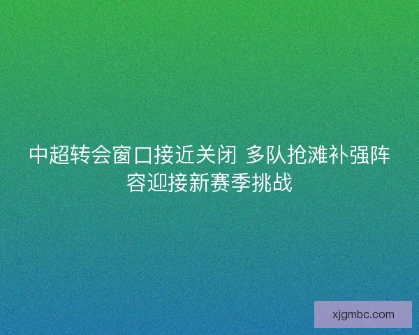 中超转会窗口接近关闭 多队抢滩补强阵容迎接新赛季挑战