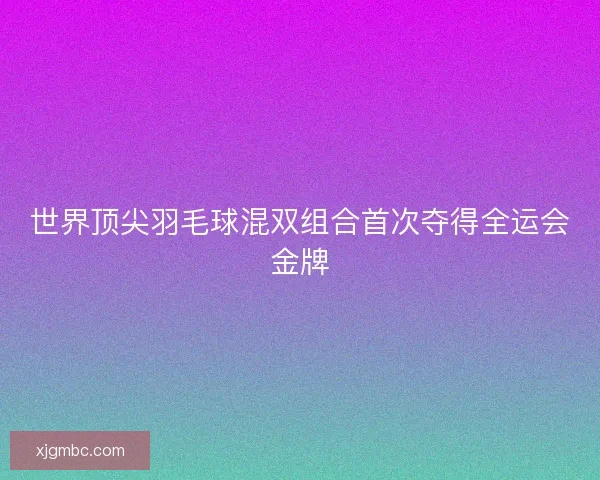 世界顶尖羽毛球混双组合首次夺得全运会金牌